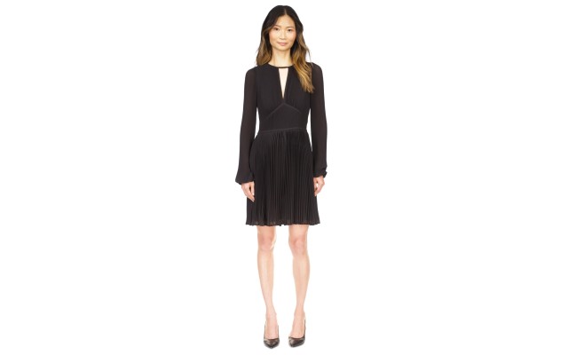  Women’s Pleated Mini Dress, Black, X-Small