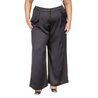 Michael Kors Womens Plus Size Satin Wide-Leg Pants – Black, 16W