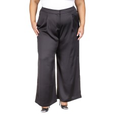 Michael Kors Womens Plus Size Satin Wide-Leg Pants – Black, 16W