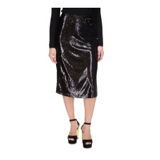 Michael Kors Women’s Sequin A-line Skirt, Black, Large