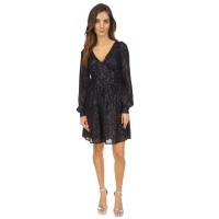 Michael Kors Women’s Sequined Stripe Dress – Black, XX-Small