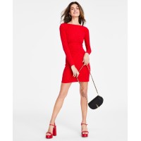 Michael Kors Women’s Studded Long-Sleeve Bodycon Dress – Crimson, Large