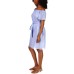 Michael  Cotton Spring Bud Off-The-Shoulder Dress, Blue, XLarge
