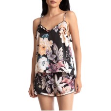 Midnight Bakery Lyric Floral Camisole Short Pajamas in Moody Blooms/Black, X-Large
