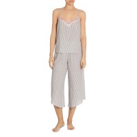 Midnight Bakery Reese Striped Cami & Cropped Pajama Pants, Charcoal/White , Small