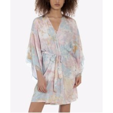 Midnight Bakery Women’s Nikki Floral Print Wrap Robe, Cream, Medium/Large