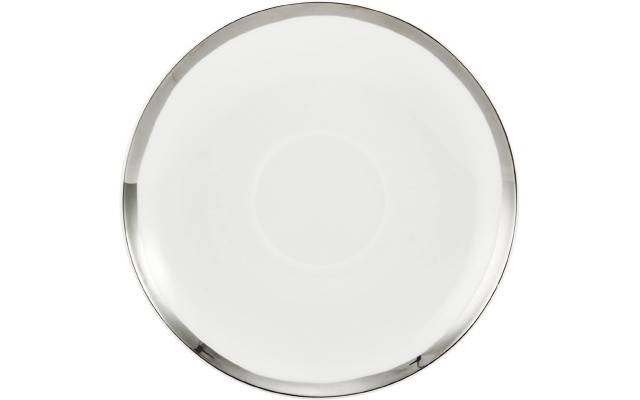  Blakeslee Platinum Bone China Saucer, 6”, White