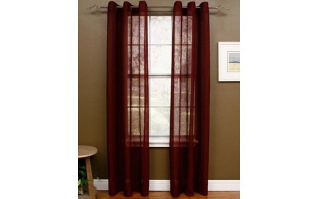  1-Panel Preston Window Curtain, Red, 48X95, Merlot