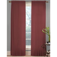 Miller Curtains Angelica Sheer 95-inch Rod Pocket Curtain Panel, wine, 59 x 84