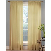 Miller Curtains Angelica Sheer 95-inch Rod Pocket Curtain Panel, Beige, 59