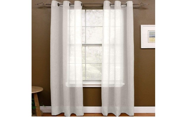  Preston 108-inch Sheer Grommet Panel, White