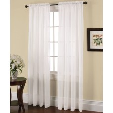 Miller Curtains Solunar Crushed Voile Insulating Sheer Curtain Panel, 54X83, White