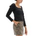  Womens Roshni Puff-Sleeve Top, Black/M