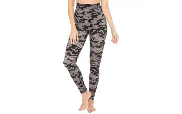  Tummy-Control Athleisure Leggings, Camo, X-Large