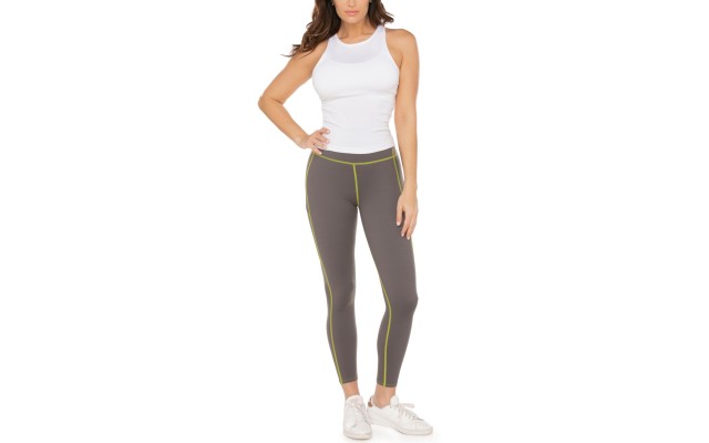  Tummy-Control Performance Leggings, Gray, X-Large