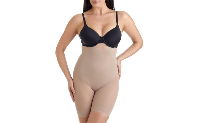 Women’s Extra Firm Tummy-Control Sheer Trim Thigh Slimmer 2789, Stucco, Small