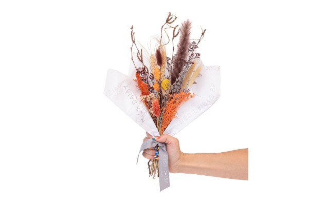 Miss Daisy Small Dried Floral Bouquet (Orange)