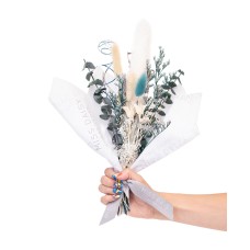Miss Daisy Small Dried Floral Bouquet,White, 12″ x 6″