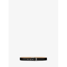 MK Skinny Leather Waist Belt, Black, Small
