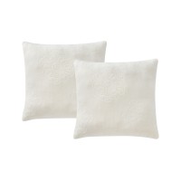 Morgan Home 2pk 18″ Square Textured Decorative Pillows, Ivory