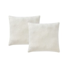 Morgan Home 2pk 18″ Square Textured Decorative Pillows, Ivory