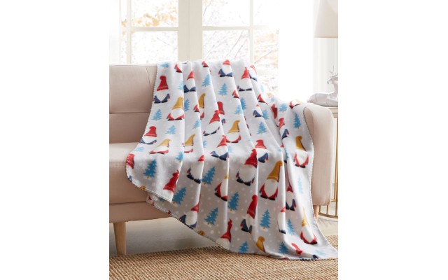  Holiday Printed Fleece Throws, MULTI/COLOR, 50