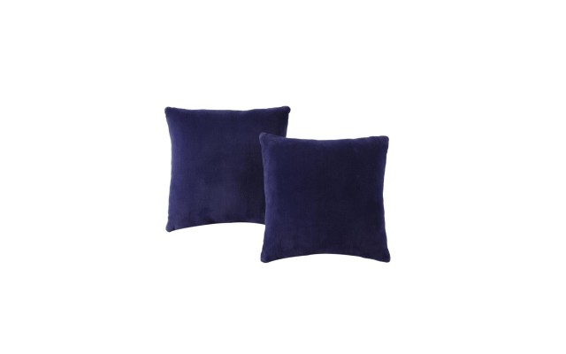  Velvet  2-Pack Square Decorative Pillow, Navy, 18X18