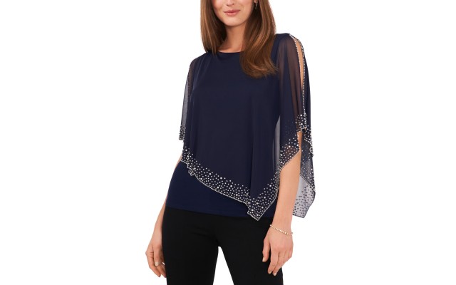  Women’s Beaded Overlay Cape Top