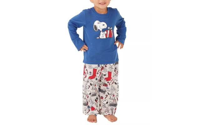  Matching Toddler Snoopy Holiday Family Pajama Set, Gray, 2T