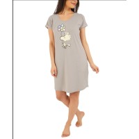 Munki Munki Peanuts Woodstock Sleep Shirt Nightgown, Gray, X-Small