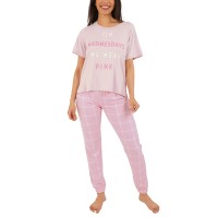 Munki Munki Womens Mean Girls Pajama Set, Pink, XX-Large