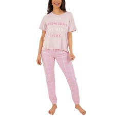 Munki Munki Womens Mean Girls Pajama Set, Pink, XX-Large