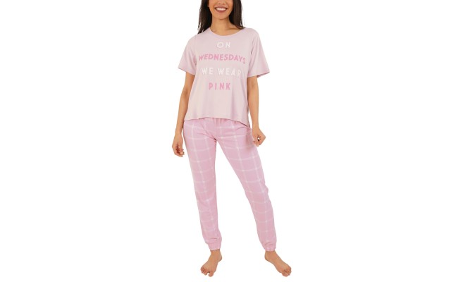  Womens Mean Girls Pajama Set, Pink, XX-Large