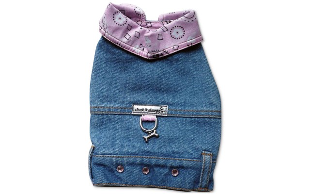My Canine Kids Denim Bandana Jean Jacket, Blue, Small