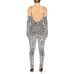  Womens Long Sleeve Cold Shoulder Jumpsuit, Houndstooth/S