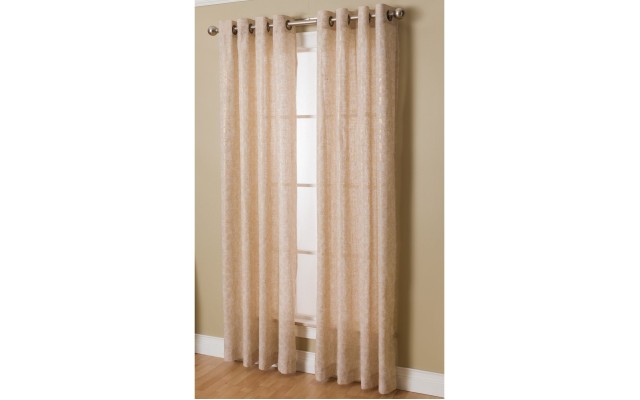 Natco Home Kailey Botanical Grommet Single Curtain Panel, Natural/Gold, 50