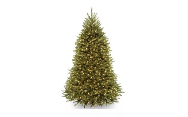 National Tree 7′ Dunhill Fir Hinged Tree with 700 Clear Lights