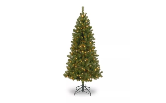 National Tree 7’ Pre-Lit Canadian Grande Fir Artificial Christmas Tree – Clear Lights