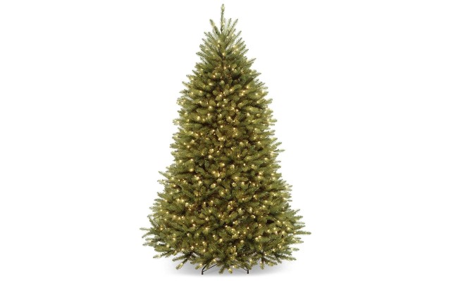  7.5′ Dunhill White Fir Hinged Tree With 750 Clear Lights