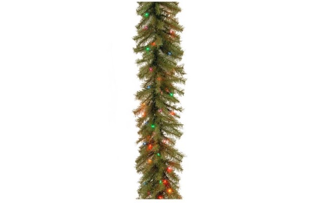  Pre-Lit Artificial Christmas Garland with Multi-Color Lights