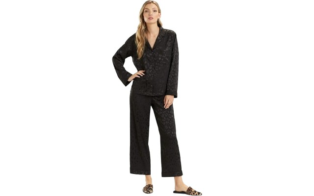  Classic Decadence Top & Pants 2-PC Pajama Set, Large, Black
