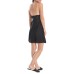  Enchant V-Neck Chemise,Black/Ivory, X-Large