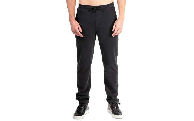  Mens Classic-Fit French Terry Pants, Black, Large