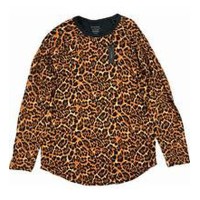 Natori Mens Kaede Leopard-Print Raglan Shirts, Leopard, X-Large