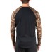  Mens Kaede Printed Colorblocked Raglan Sleep T-Shirt, Charcoal, X-Large
