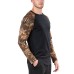  Mens Kaede Printed Colorblocked Raglan Sleep T-Shirt, Charcoal, X-Large