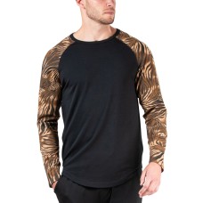 Natori Mens Kaede Printed Colorblocked Raglan Sleep T-Shirt