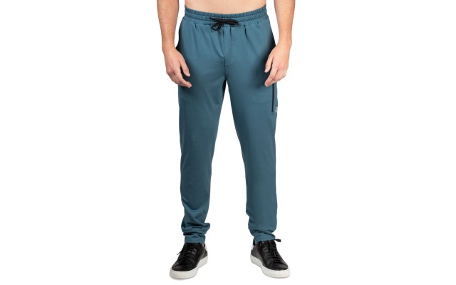  Mens Rumi Modern-Fit Stretch Pajama Joggers, Blue, Medium