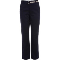 Nautica Boys’ Little School Uniform Belted Flat Front Twill Pant (Navy, 4)