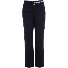 Nautica Boys’ Little School Uniform Belted Flat Front Twill Pant (Navy, 4)